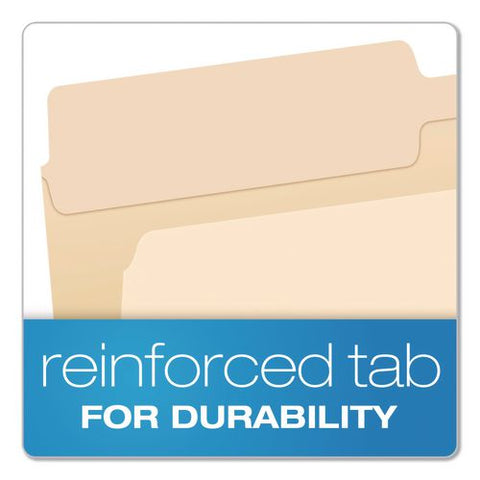 Reinforced Top File Folders, 1/2-cut Tabs: Assorted Positions, Letter Size, Manila, 100/box