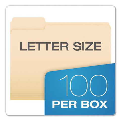 Reinforced Top File Folders, 1/3-cut Tabs: Left Position, Letter Size, Manila, 100/box