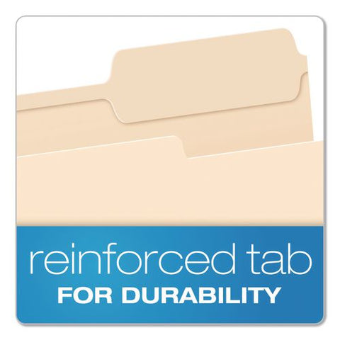 Reinforced Top Tab Manila File Folders, 1/3-cut Tabs: Right Position, Letter Size, Manila, 100/box