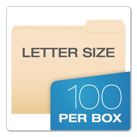 Reinforced Top Tab Manila File Folders, 1/3-cut Tabs: Right Position, Letter Size, Manila, 100/box