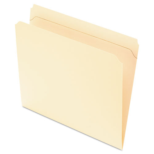 Reinforced Top File Folders, Straight Tabs, Letter Size, Manila, 100/box