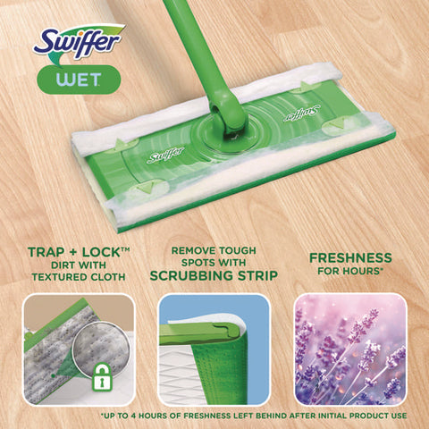 Sweeper Trap + Lock Wet Mop Cloth, 8 X 10, White, Lavender Scent, 38/pack