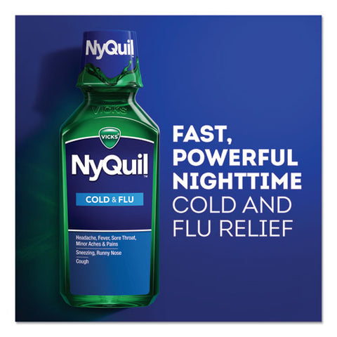 Nyquil Cold And Flu Nighttime Liquid, 12 Oz Bottle, 12/carton