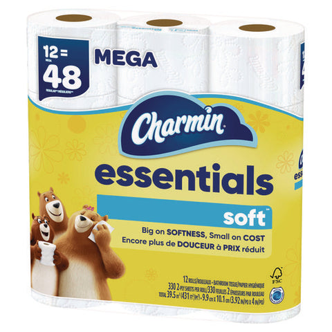 Essentials Soft Bathroom Tissue, Septic Safe, 2-ply, White, 330 Sheets/roll, 12 Rolls/carton