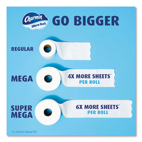 Ultra Soft Bathroom Tissue, Mega Roll, Septic Safe, 2-ply, White, 224 Sheets/roll, 12 Rolls/pack