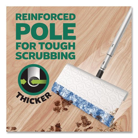 Sweep And Mop 2-in-1 Dry + Wet Floor Deluxe Mopping And Sweeping Kit, Silver Handle