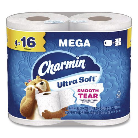 Ultra Soft Bathroom Tissue, Septic Safe, 2-ply, White, 224 Sheets/roll, 4 Rolls/pack