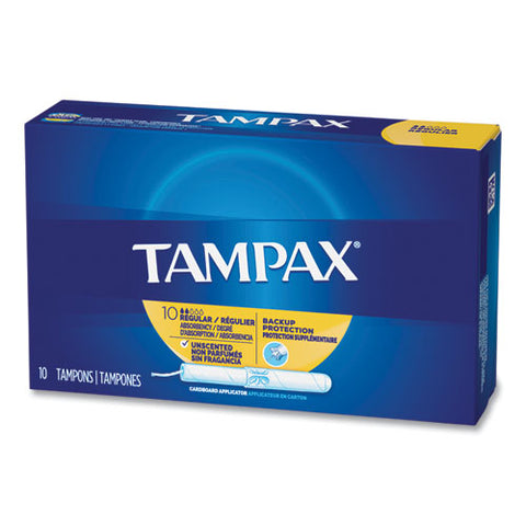 Cardboard Applicator Tampons, Regular, 10/box