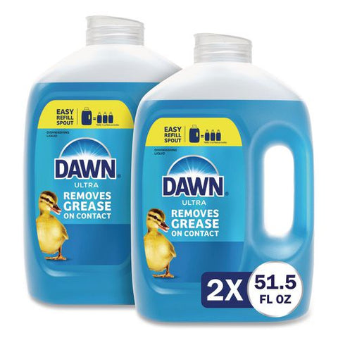 Ultra Dishwashing Liquid Refill Jug, Unscented, 51.5 Oz Jug, 2/carton