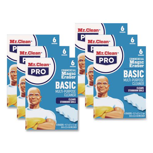 Magic Eraser, 2.2 X 4.6, 0.6" Thick, White, 6/pack, 6 Packs/carton