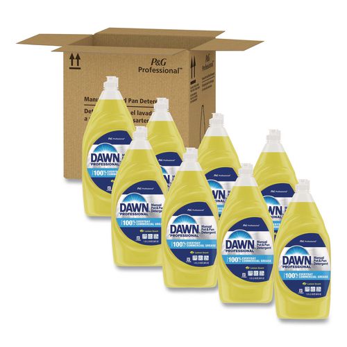 Manual Pot/pan Dish Detergent, Lemon, 38 Oz Bottle, 8/carton