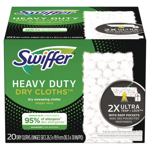 Heavy-duty Dry Refill Cloths, 10.3 X 7.8, White, 20/pack, 4 Packs/carton