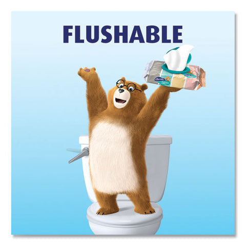 Flushable Wipes, 1-ply, 5 X 7.2, Unscented, White, 40 Wipes/tub, 4 Tubs/pack