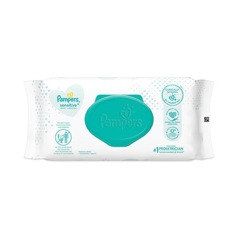 Sensitive Baby Wipes, 1-ply, 6.8 X 7, Unscented, White, 56/pack