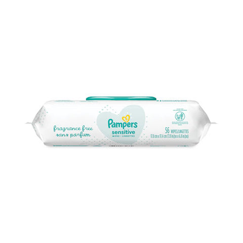 Sensitive Baby Wipes, 1-ply, 6.8 X 7, Unscented, White, 56/pack