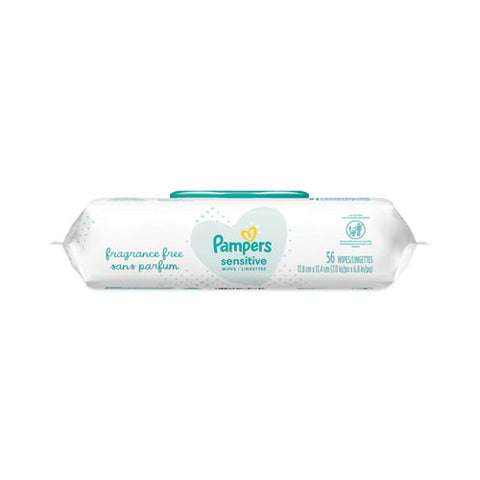 Sensitive Baby Wipes, 1-ply, 6.8 X 7, Unscented, White, 56/pack, 8 Packs/carton