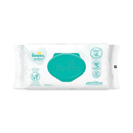 Sensitive Baby Wipes, 1-ply, 6.8 X 7, Unscented, White, 56/pack, 8 Packs/carton