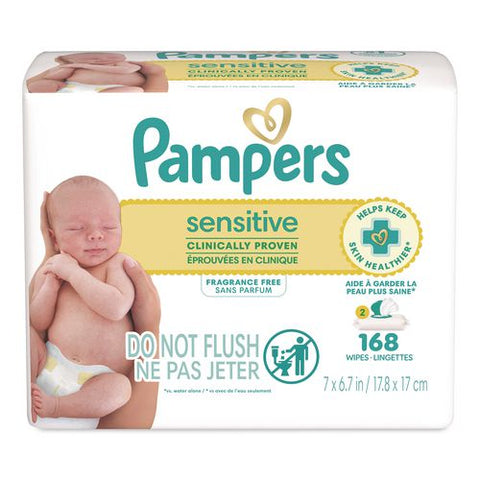 Sensitive Baby Wipes, 1-wipe Pop-top, Fragrance-free, 84 Wipes/pack, 2 Packs