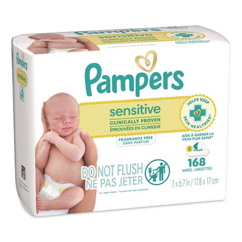 Sensitive Baby Wipes, 1-wipe Pop-top, Fragrance-free, 84 Wipes/pack, 2 Packs