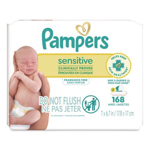 Sensitive Baby Wipes, 1-wipe Pop-top, Fragrance-free, 84 Wipes/pack, 2 Packs