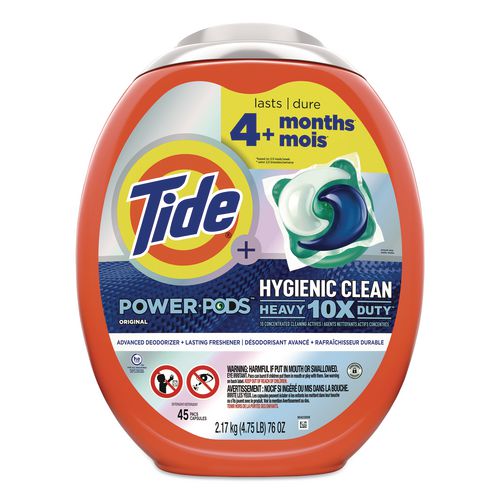 Hygienic Clean Heavy 10x Duty Power Pods, He Compatible, Original, 45 Pods/tub