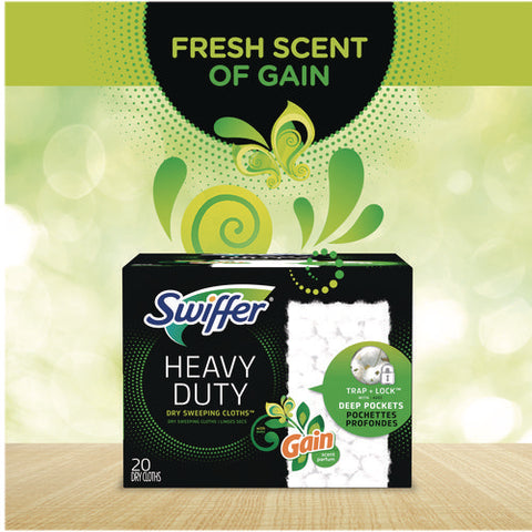 Heavy-duty Dry Refill Cloths, 7.8 X 10.3, Gain Original Scent, White, 20 Cloths/box