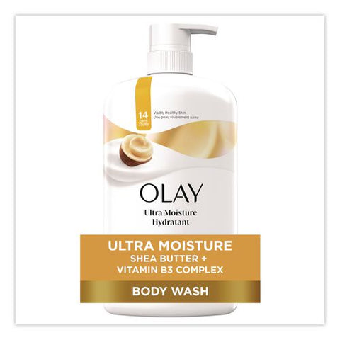 Ultra Moisture Body Wash, Shea Butter Scent, 33 Oz Pump Bottle