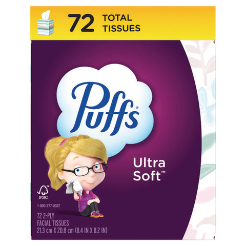 Ultra Soft Facial Tissue, 2-ply, White, 72 Sheets/box, 24 Boxes/carton