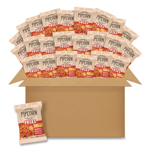 Pipcorn Fries, Fiery Cheddar, 1 Oz Bag, 24/carton