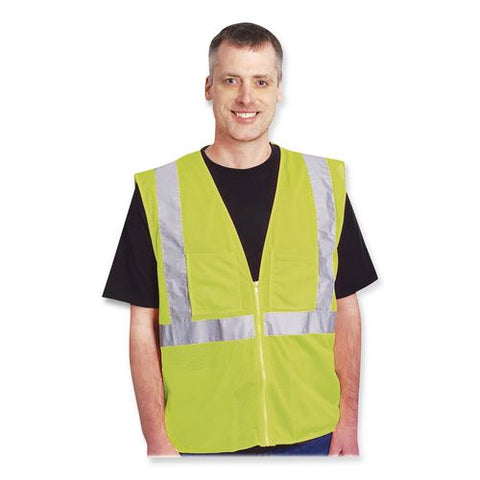 Safety Vests, Polyester, 3x-large, Lime Yellow
