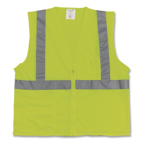 Safety Vests, Polyester, Medium, Lime Yellow
