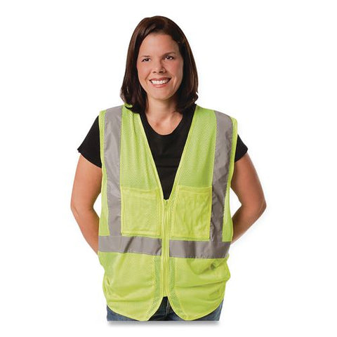 Safety Vests, Polyester, Medium, Lime Yellow