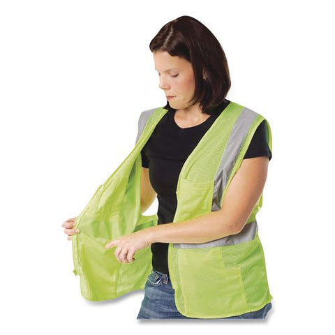Safety Vests, Polyester, Medium, Lime Yellow
