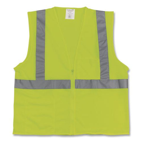 Safety Vests, Polyester, Medium, Lime Yellow
