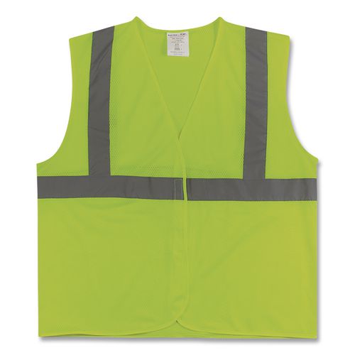 Ansi Class 2 Hook And Loop Safety Vest, Medium, Lime