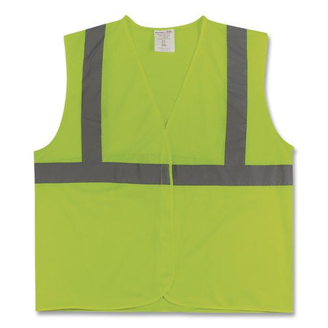 Ansi Class 2 Hook And Loop Safety Vest, Medium, Lime