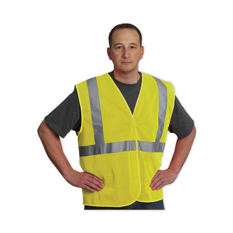 Ansi Class 2 Four Pocket Zipper Safety Vest, Polyester Mesh, 3x-large, Hi-viz Lime Yellow