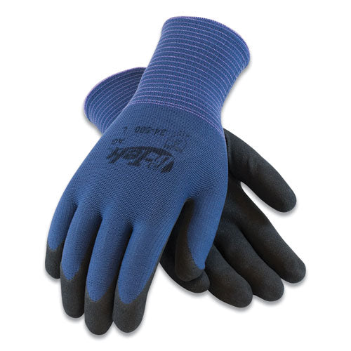 Gp Nitrile-coated Nylon Gloves, Small, Blue/black, 12 Pairs