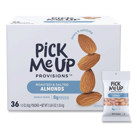 Roasted And Salted Almonds, 1.5 Oz Pouch, 36/box