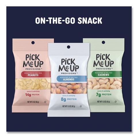 Roasted/salted Nut Variety Pack, (16) 1.5 Oz Pouches Of Almonds, (16) 1.5 Oz Pouches Of Cashews, (16) 2 Oz Pouches Of Peanuts