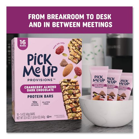 Gluten-free Cranberry Almond Dark Chocolate Protein Bar Protein Bars, 1.4 Oz Bar, 16/box