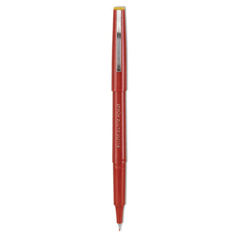 Razor Point Fine Line Porous Point Pen, Stick, Extra-fine 0.3 Mm, Red Ink, Red Barrel, Dozen