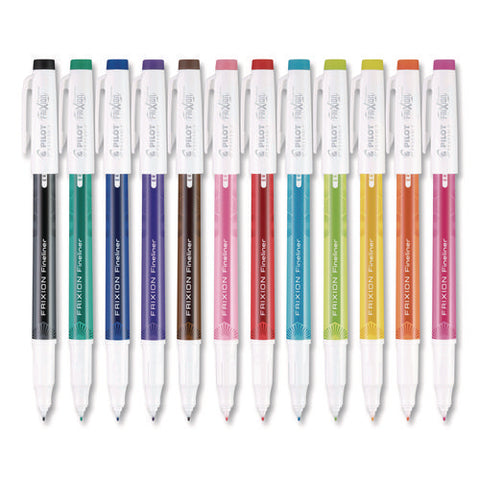 Frixion Fineliner Erasable Porous Point Pen, Stick, Fine 0.7 Mm, Assorted Ink, Assorted Barrel, 12/pack