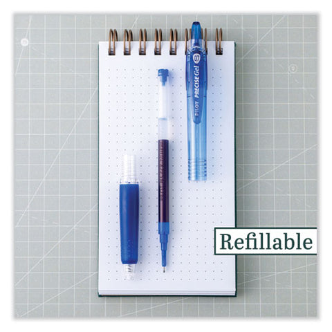 Precise Gel Begreen Gel Pen, Retractable, Fine 0.7 Mm, Blue Ink, Translucent Blue Barrel, Dozen