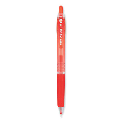 Precise Gel Begreen Gel Pen, Retractable, Fine 0.7 Mm, Red Ink, Translucent Red Barrel, Dozen