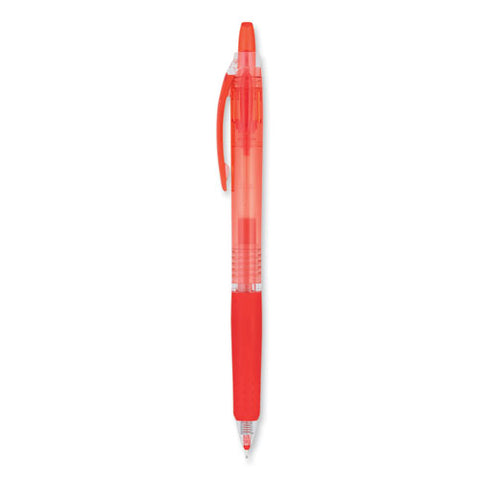 Precise Gel Begreen Gel Pen, Retractable, Fine 0.7 Mm, Red Ink, Translucent Red Barrel, Dozen