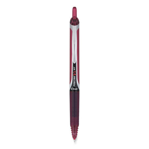 Precise V5rt Roller Ball Pen, Retractable, Extra-fine 0.5 Mm, Burgundy Ink, Burgundy/silver Barrel, Dozen