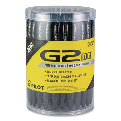 G2 Edge Premium Gel Pen, Retractable, Fine 0.7mm, Black Ink, Black Barrel, 36/pack