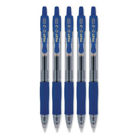 G2 Edge Premium Gel Pen, Retractable, Bold 1 Mm, Blue Ink, Clear/blue Barrel, 5/pack