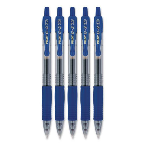 G2 Edge Premium Gel Pen, Retractable, Bold 1 Mm, Blue Ink, Clear/blue Barrel, 5/pack